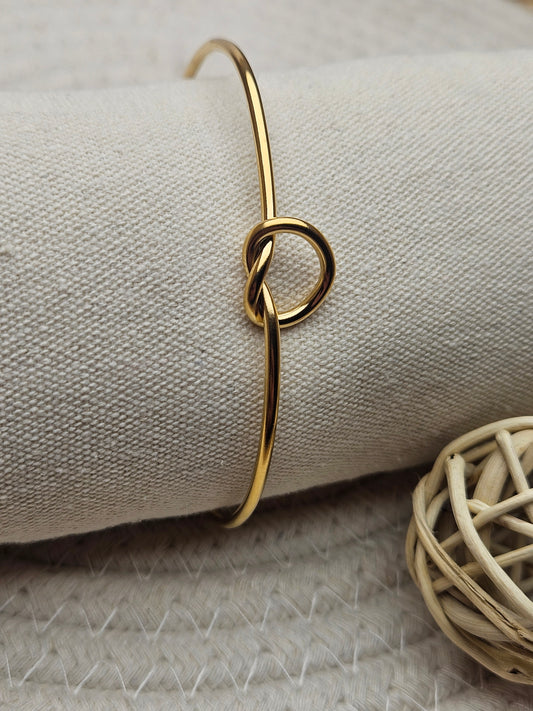 Bracelet jonc noeud doré