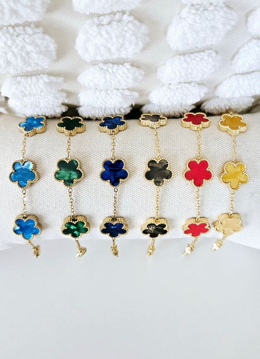 Bracelet Trèfle Élégance Florale